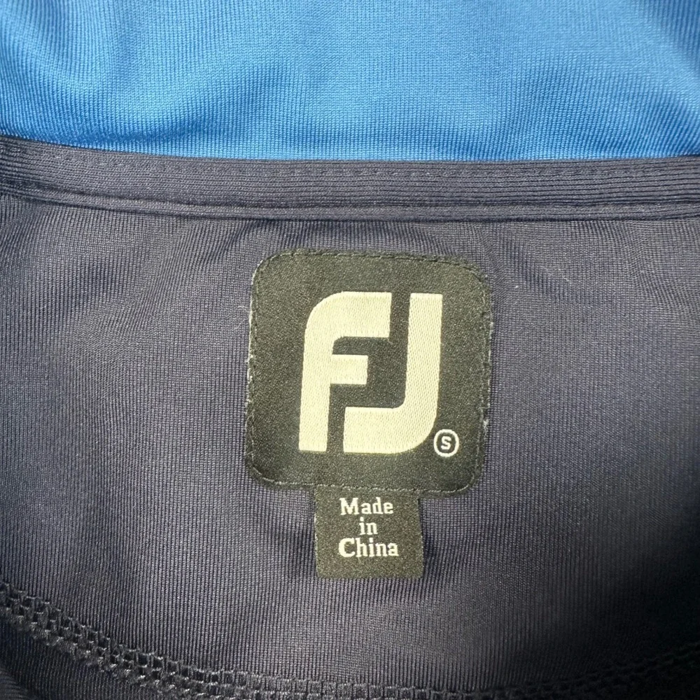 FootJoy 1/4 Zip Performance Golf Pullover Mens Small Navy Blue Troon Cup Logo